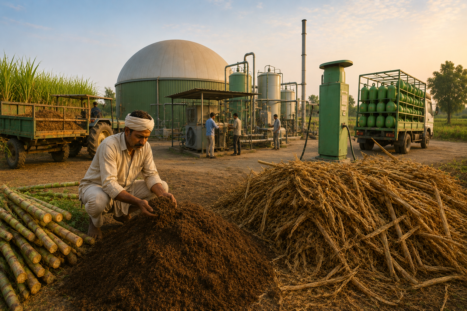 Compressed Bio-Gas (CBG) Potentials: Leveraging Sugarcane Press Mud and Paddy Straw feedstocks in India